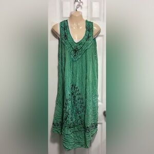 Green Embroidered Dress